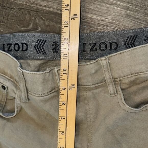 Izod Mens Regular Fit Khaki Pants 32x30 Cotton Blend - Picture 7 of 8